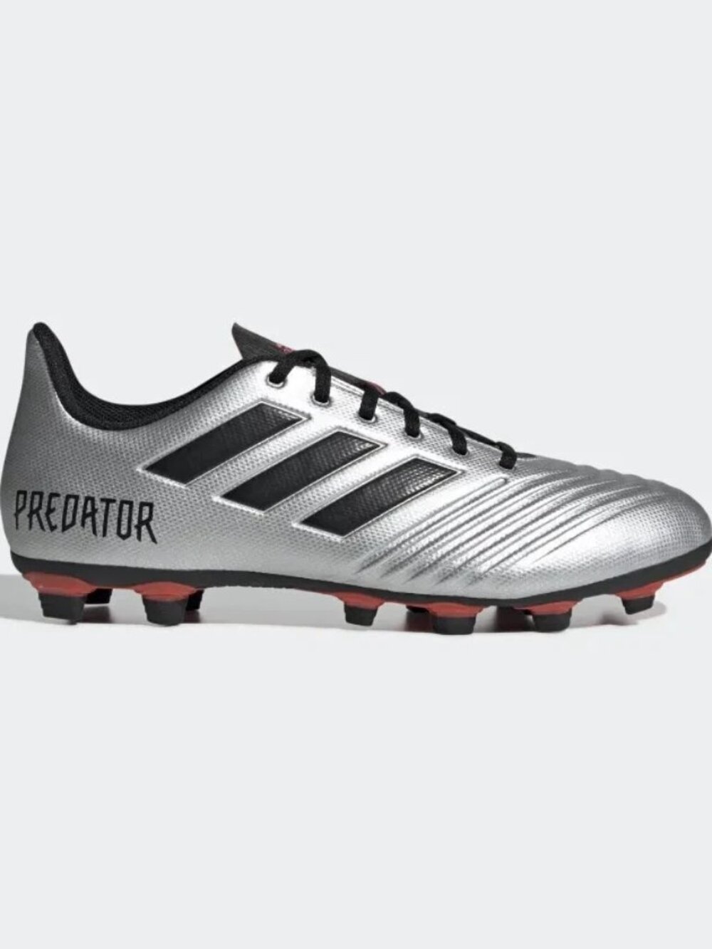 adidas Men's Predator 19.4 Soccer Cleats Silver/Black Size 10.5 Futbol NIB - Picture 2 of 10